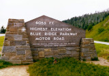 Highest Point on the Blue Ridge Parkway - 6053 ft