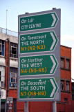 Signs for the main motorways of Ireland