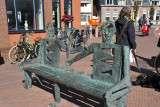 Bronze bench at the east end of Hoofdstraat, Noordwijk aan Zee