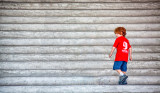 Boy on steps