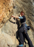 Martina on the climb 'roots-of-stone-love'!