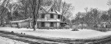 7th Street House in Snow (B&W)