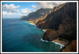 Honopo Beach along the Na Pali Coast (aerial view) - Kauai, Hawaii