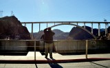 tourist on Hoover Dam Bypass Bridge, Black Canyon, Arizona, Nevada 