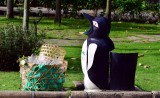 Penguin trash can, Phu My Hung neighborhood, Saigon, Vietnam  