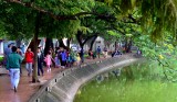 walking around Hoan Kiem Lake, Hanoi, Vietnam