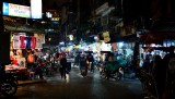 Hanoi Old Quarter nightime, Hanoi, Vietnam 