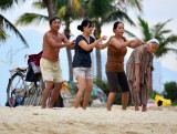 scratching tiger massage, My Khe beach, Da Nang, Vietnam  