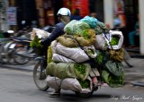 fresh produces on scooter, Hanoi, Vietnam 