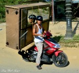 large chest on scooter, Au Co road, Huong Phuoc, Vietnam 