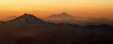 Sunset by Glacier peak and Baker