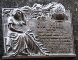 Plaque honoring Evita on the Duarte family mausoleum