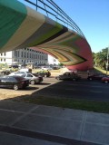 Underside of a pedestrian bridge over Avenida Pres. Figueroa Alcorta