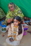 Shifa getting her hair done