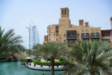 Sail boat and Madinat Jumeirah Dubai UAE