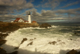 DSC09166.jpg PORTLAND HEAD LIGHT AFTER THE STORM AND self portrait... also see a fleeting moon at...