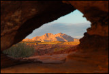 Mountain view through a hole