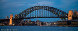 Western side of the Harbour Bridge at dusk