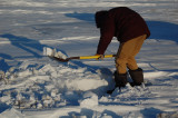shoveling out the meter hole