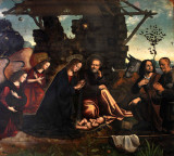Giovanni Antonio da Lucoli, Adorazione del Bambino, olio su tavola 1537, Cattedrale di San Massimo, LAquila