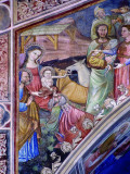 Chiesa di San Silvestro, LAquila. Affreschi con adorazione del Bambino. Francesco da Montereale