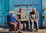 Sitting outsdie Kennedys Pub