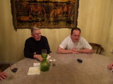 Papa and Jim yaking at the table