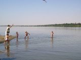 Playing in the Nile at Nuri