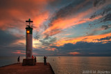 Sunset on Lake Huron, Lighthouse, Grand Bend, Ontatio