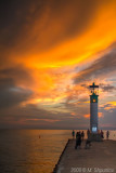 Sunset on Lake Huron, Lighthouse, Grand Bend, Ontatio