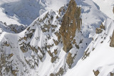 Climbers on Cosmiques hor, much fresh snow