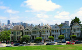 Victorian Houses the Seven Sisters. Alamo Park in San Francisco California USA