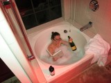 The next bath includes champagne!