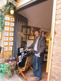 Jim in a small artists shop in San Gimignano