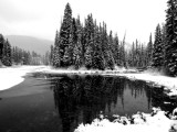 Lake in snow by Dennis