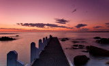 Jetty after sunset by Dennis