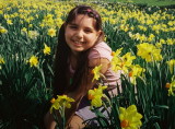 Johanna amidst a profusion of daffodils, New York Botanical Garden, Bronx, NY