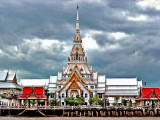 Wat Sothorn from the Bangpakong River