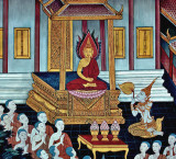 Mural of the Buddha enthroned