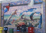 Le Bonheur de Vivre mural by Doug Jacques - 24th at Guadalupe, Austin