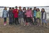 School children watching the breakup of the Moose River 2009 April 30th