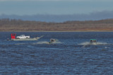 Barge and two taxi boats