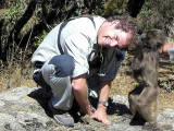 Christian meets a Baboon, Simien Mountains NP