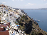 santorini with msy wind spirit at anchor