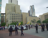 Most Police at City Hall were by the Counter Protestors