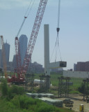 One of about 7 center support structures left to be installed