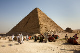 Giza: Pyramid of Mykerinos and Camel Drivers