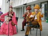 Traditional musicians outside the Concert Hall on Dostyk
