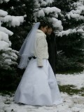 Snow provides a bit extra for wedding photos, Panfilov Park