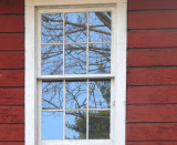 barn window reflections